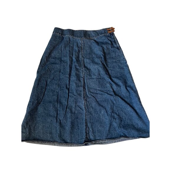 Vintage Ralph Lauren Denim Aline Jean Skirt Women's Size 18W Adjustable Buckle - Picture 1 of 4